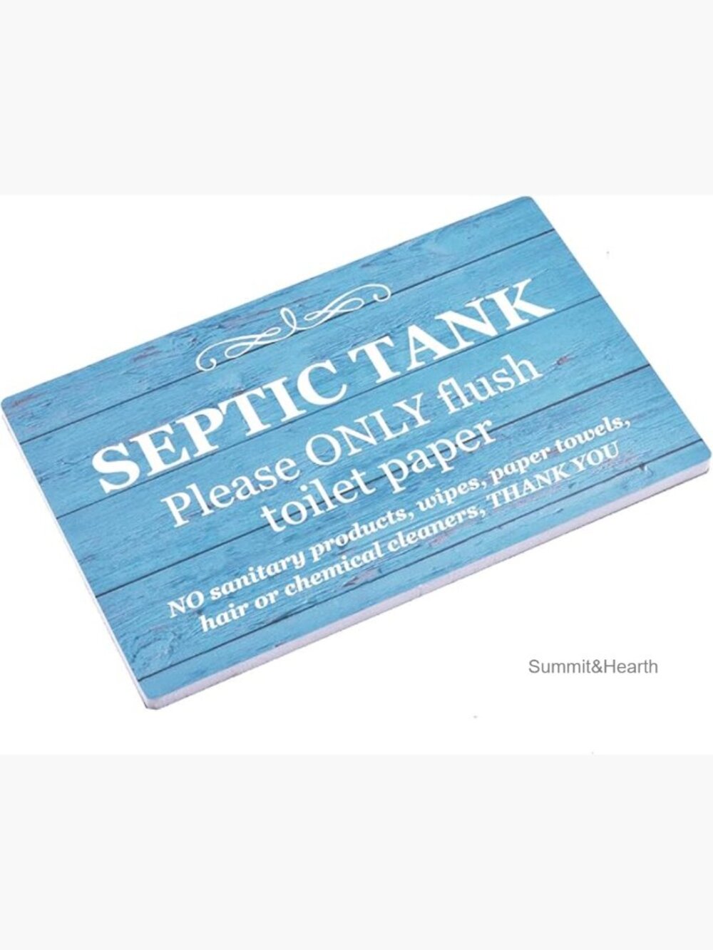 Adhesive Septic Tank Sign, Foamex Board, 5.7x3.5 Inches, Wall Mount